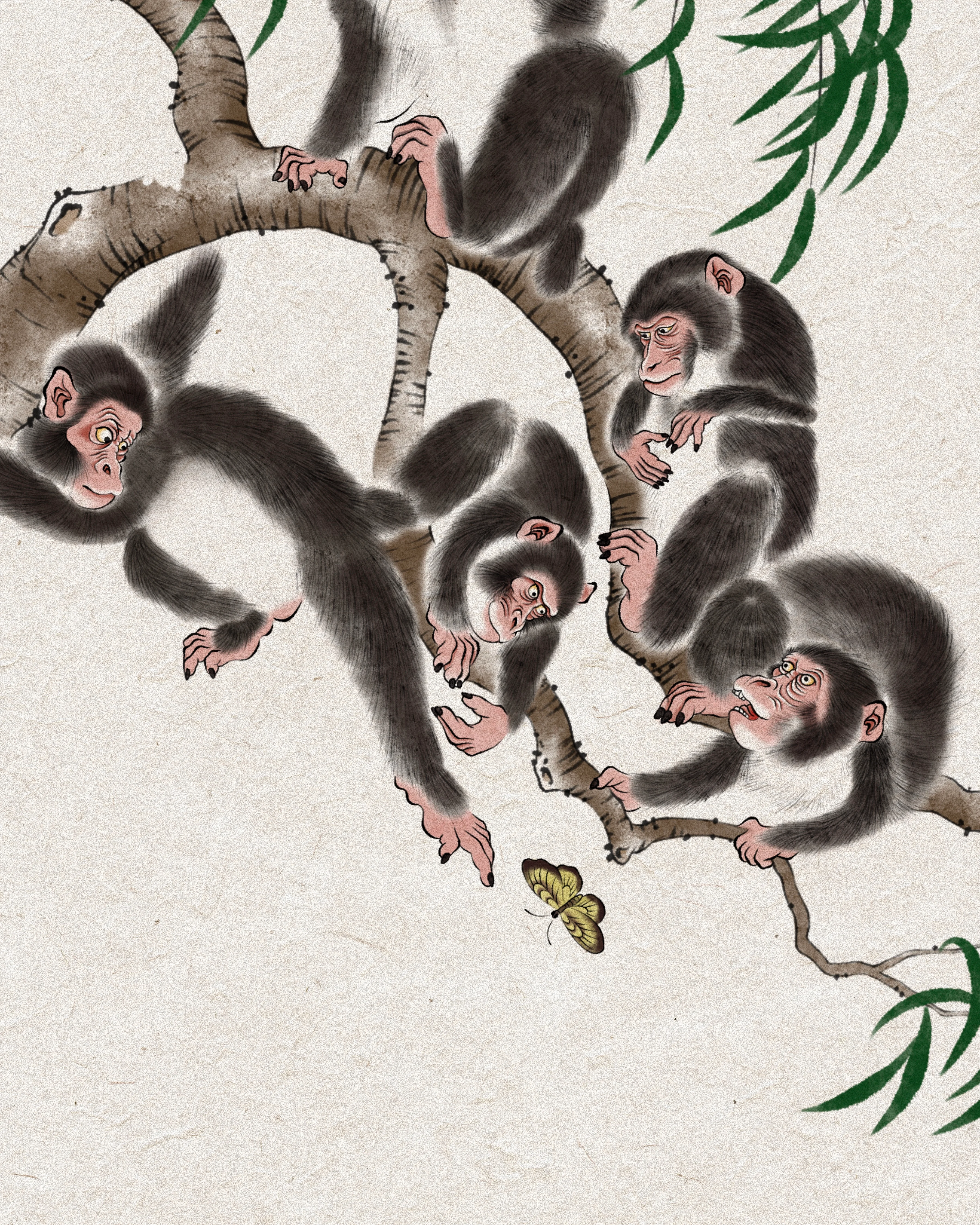 Monkeys Among Willows — color design