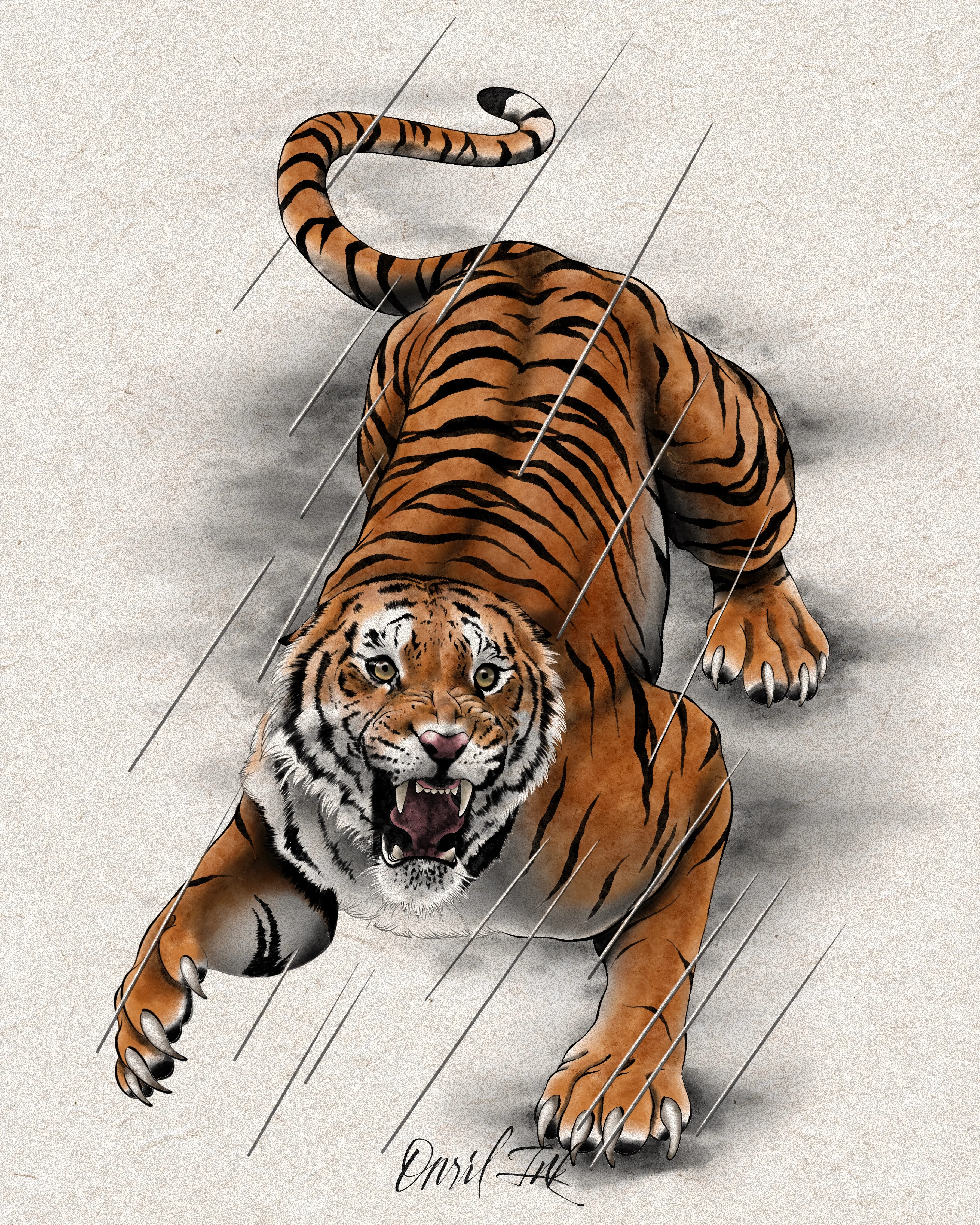 Tiger in the Rain