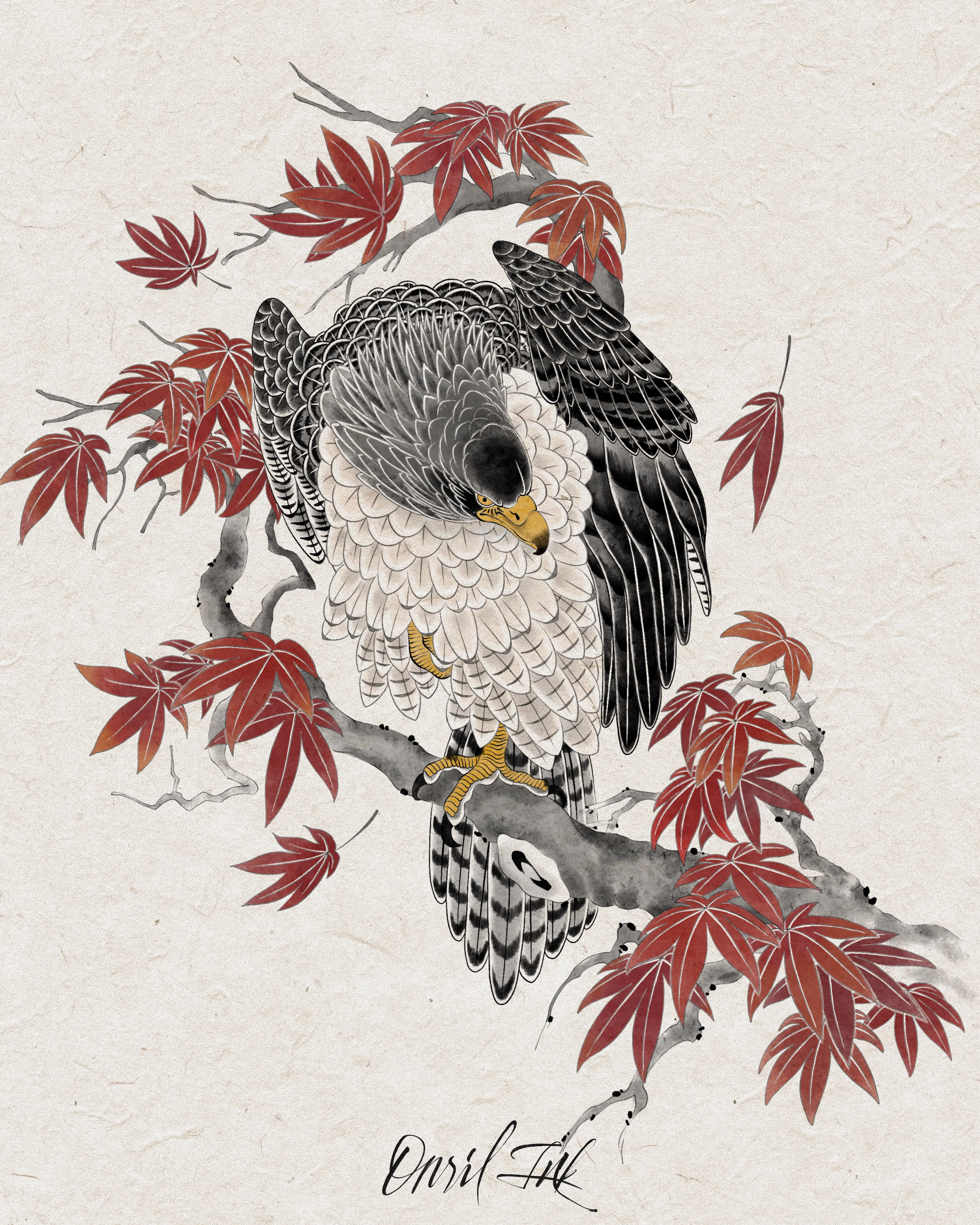 Eagle & Red Maple