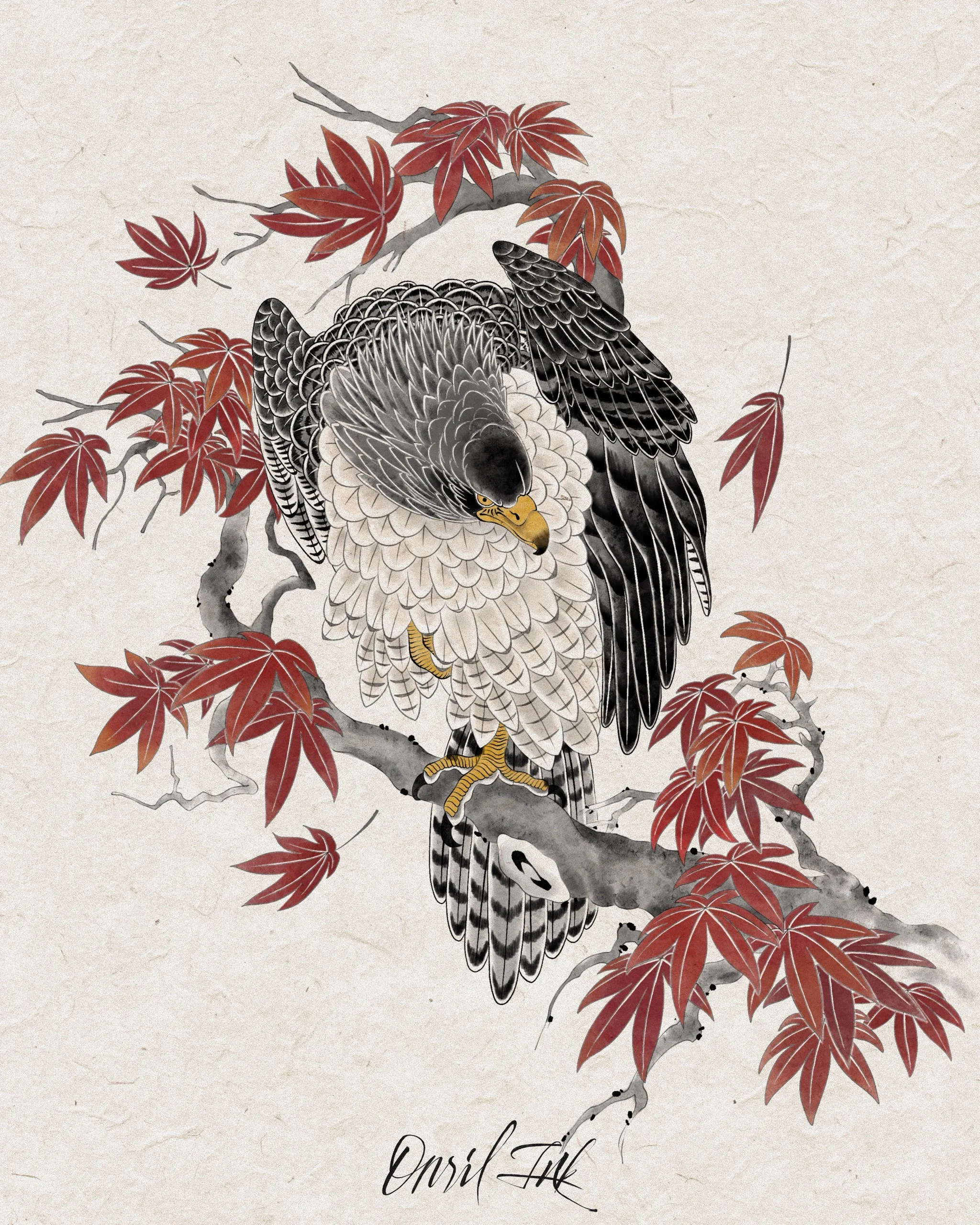 Eagle & Red Maple