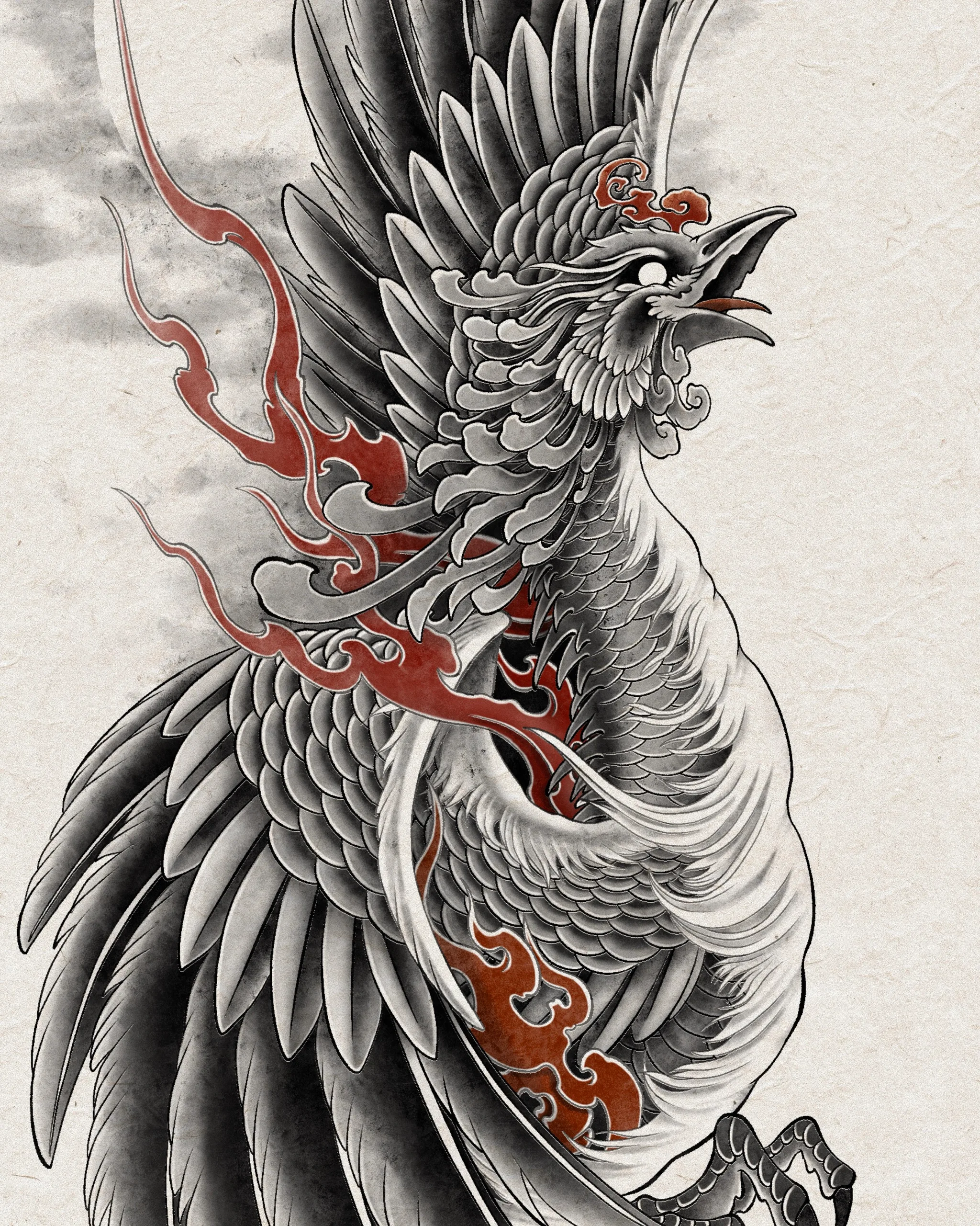 Phoenix — Phoenix tattoo detail