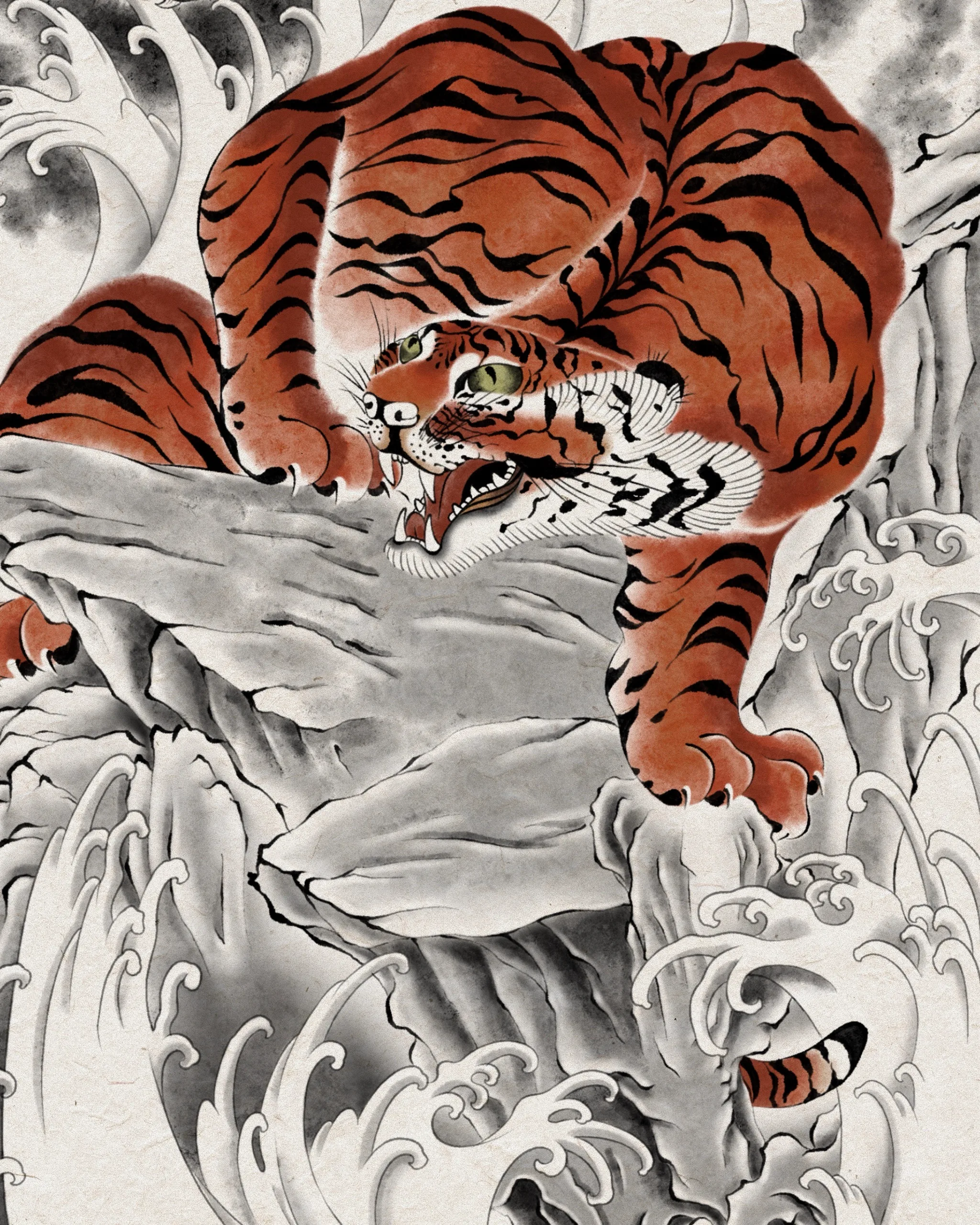 Dragon & Tiger — Dragon tattoo detail