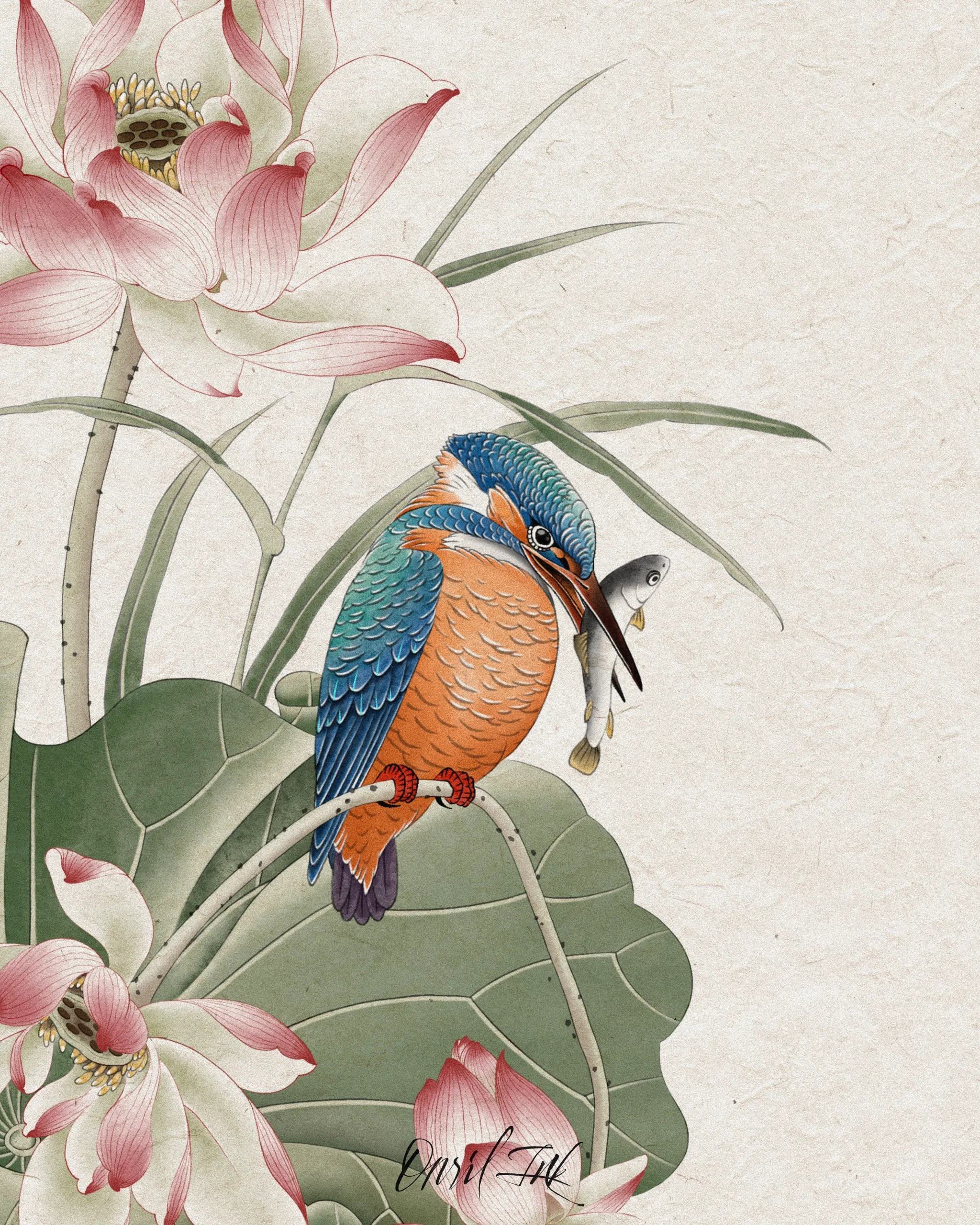 Lotus & Kingfisher — Lotus tattoo detail