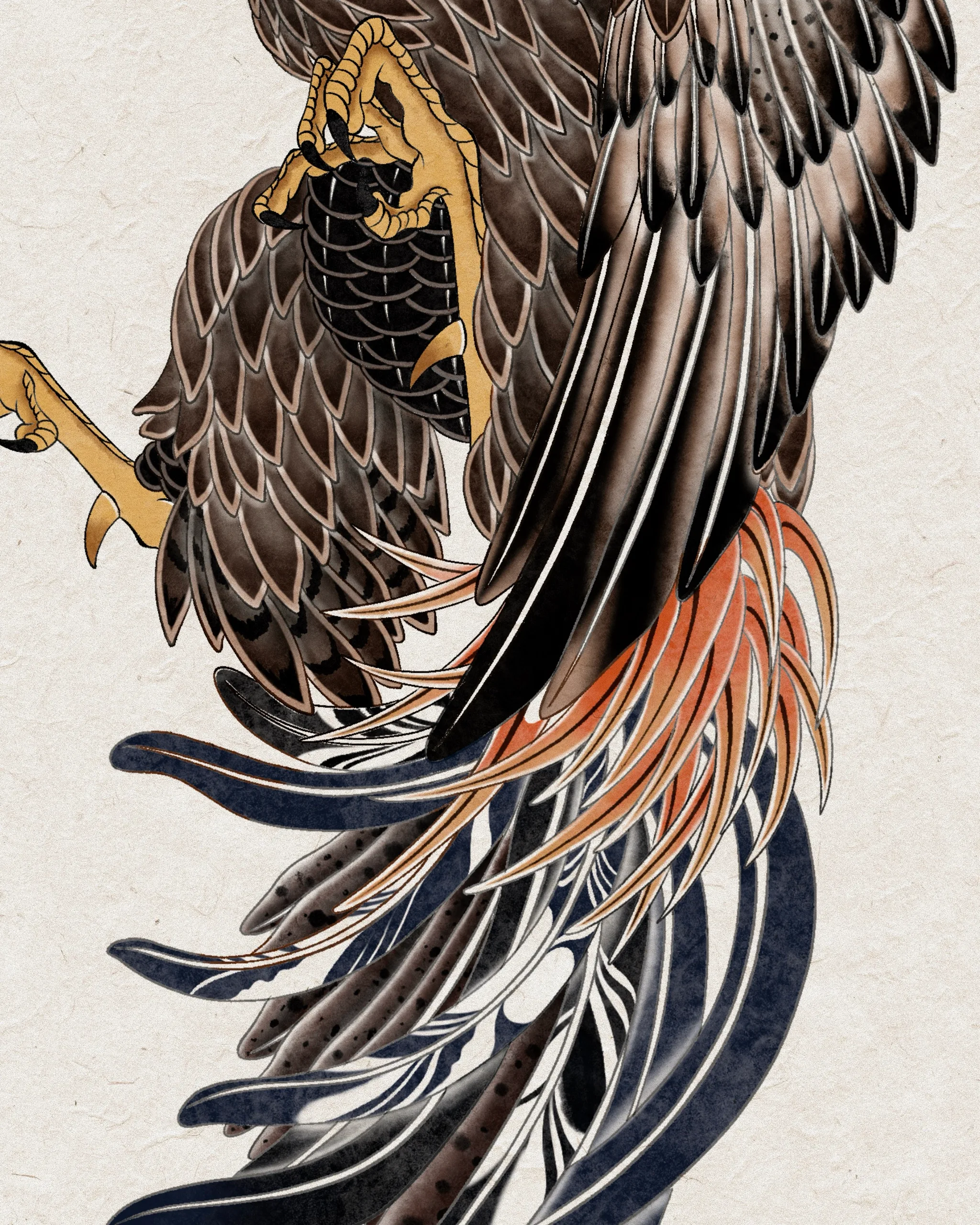 Fighting Rooster — Fighting rooster tattoo detail