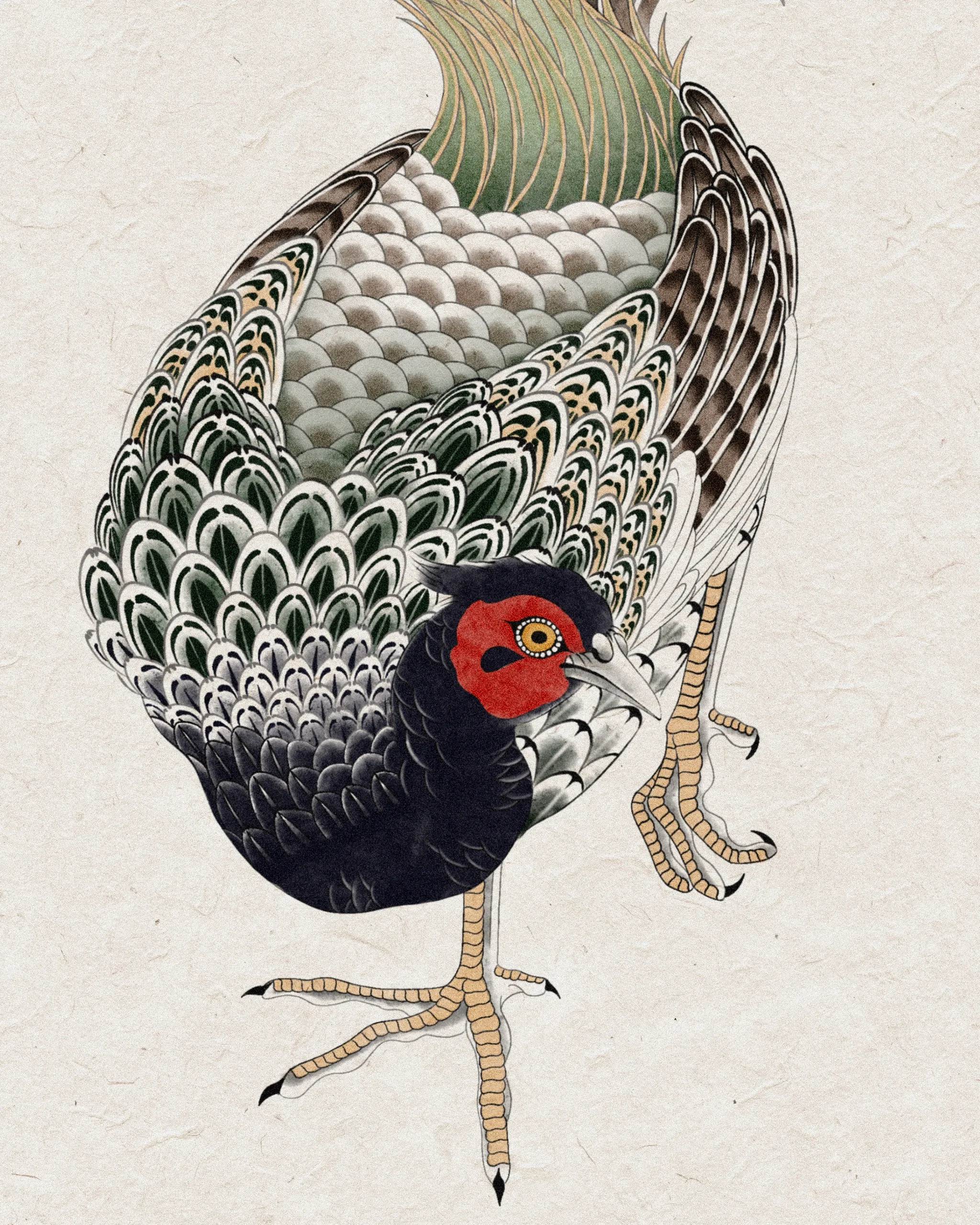Pheasant — Symbol of Fortune — Pheasant tattoo detail