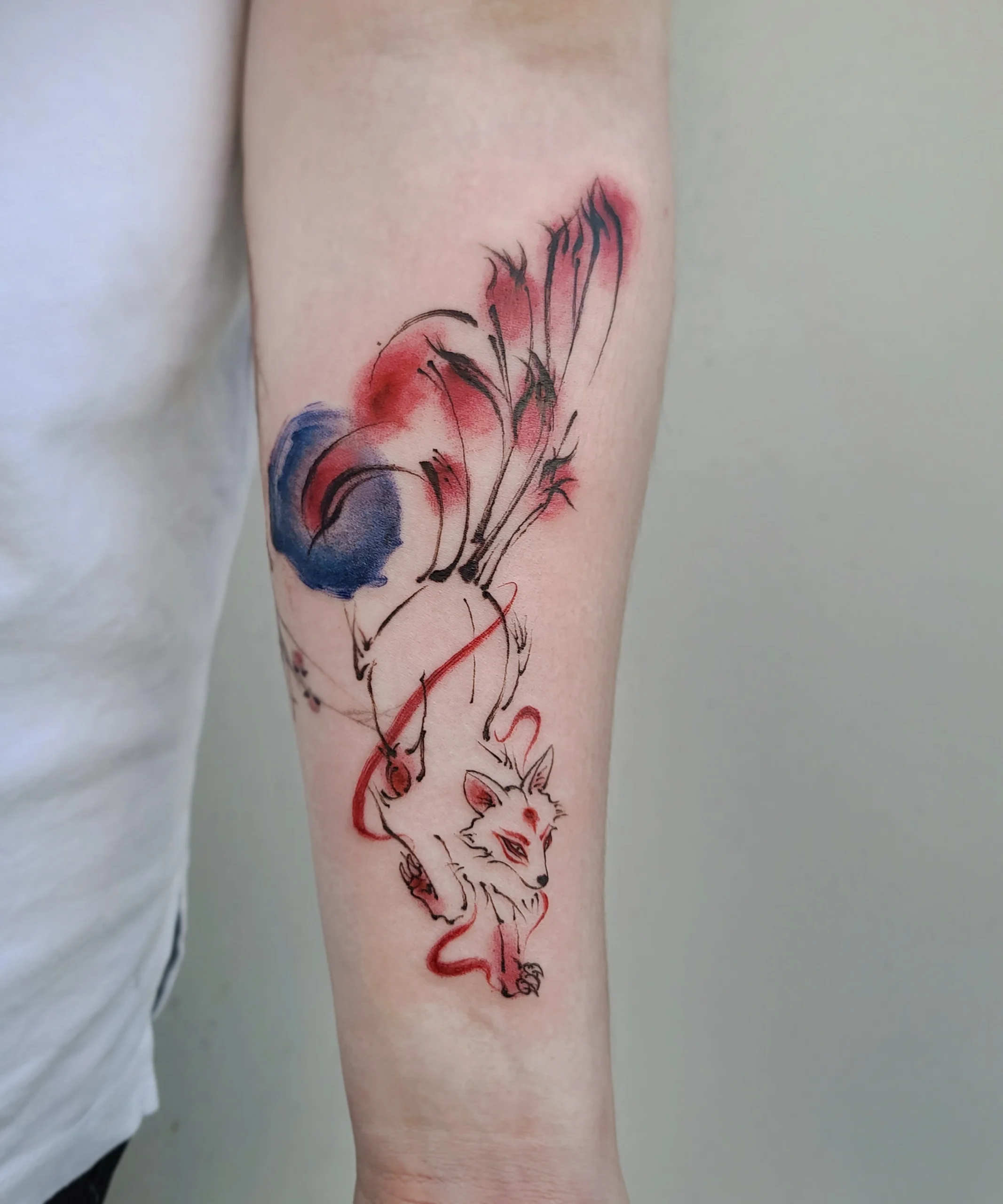 Gumiho — Korean traditional tattoo by Onsil, on the skin