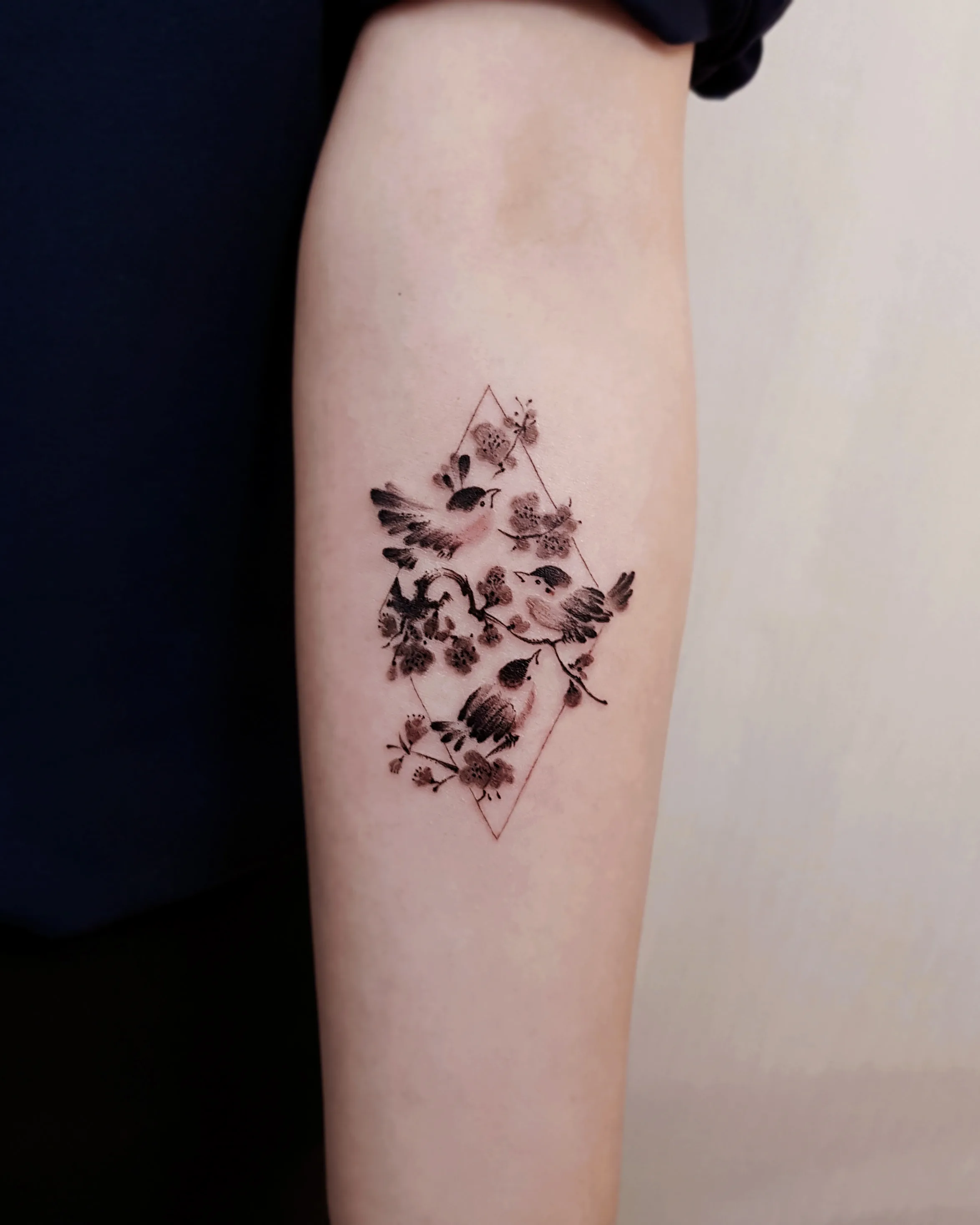 Sparrows in Diamond — on the skin