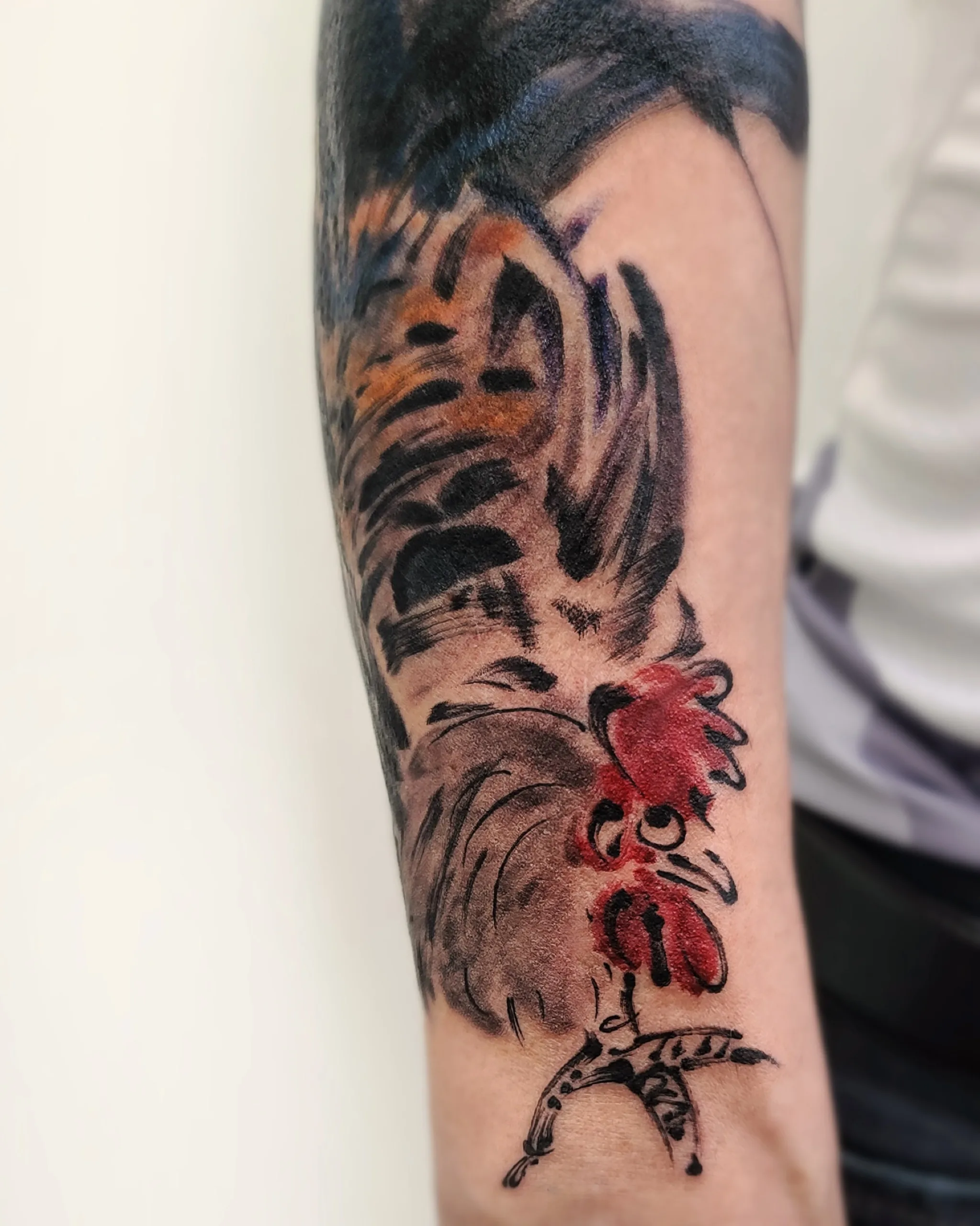 Rooster — Rooster tattoo on skin