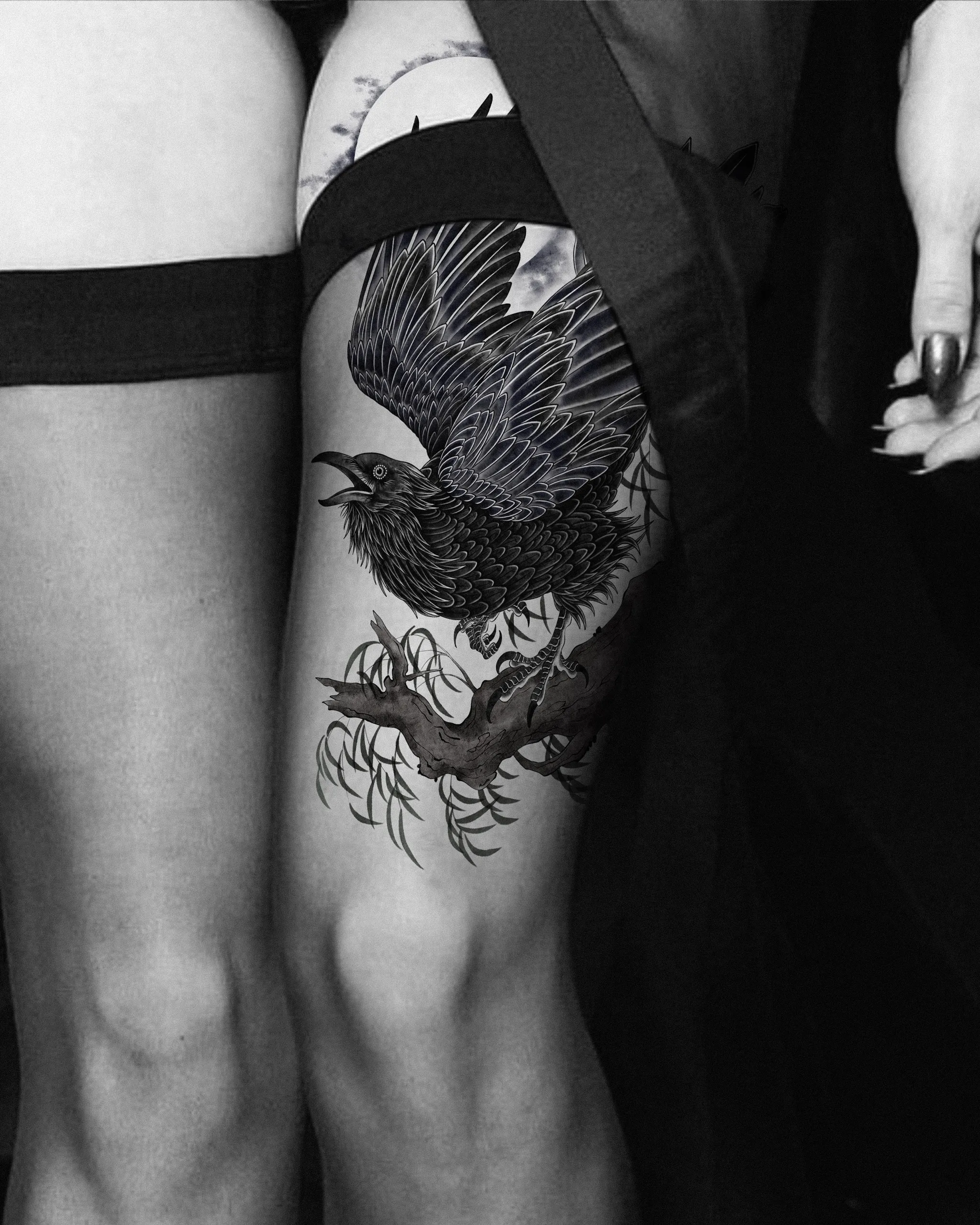 Raven — Raven tattoo on skin